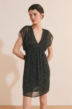 Robe courte fluide à motifs