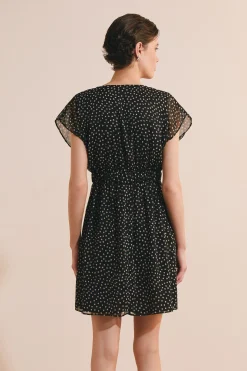 Robe courte fluide à motifs