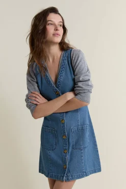 Robe en denim sans manches