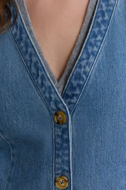 Robe en denim sans manches