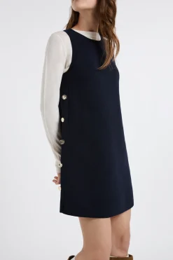 Robe en maille tricot boutonnée