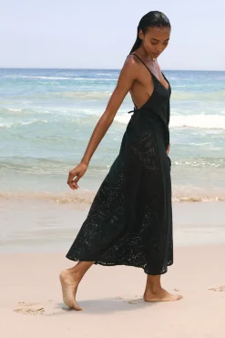 Robe longue dos nu avec coton