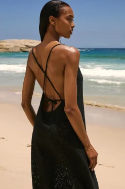Robe longue dos nu avec coton