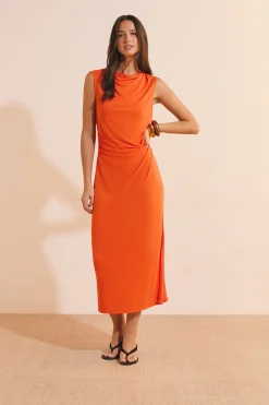 Robe longue drapée