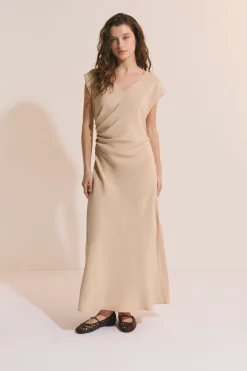 Robe longue détail drappé