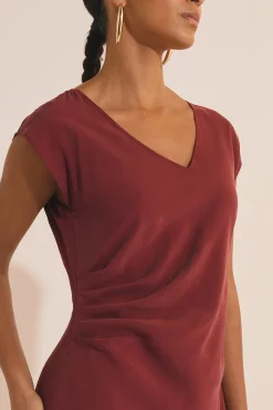 Robe longue détail drappé