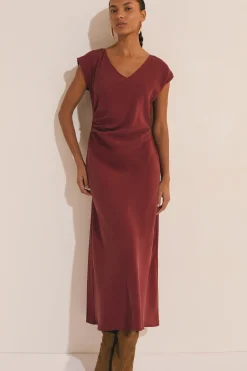 Robe longue détail drappé