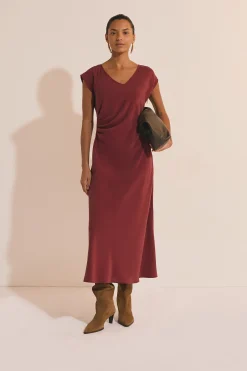 Robe longue détail drappé