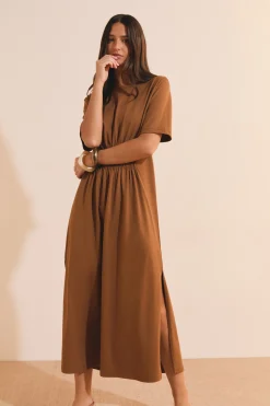 Robe longue en coton