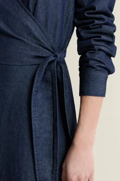 Robe longue en coton cache-coeur