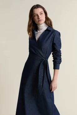 Robe longue en coton cache-coeur