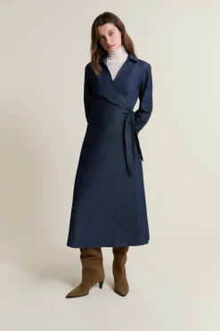 Robe longue en coton cache-coeur