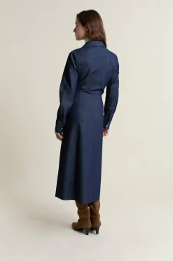 Robe longue en coton cache-coeur