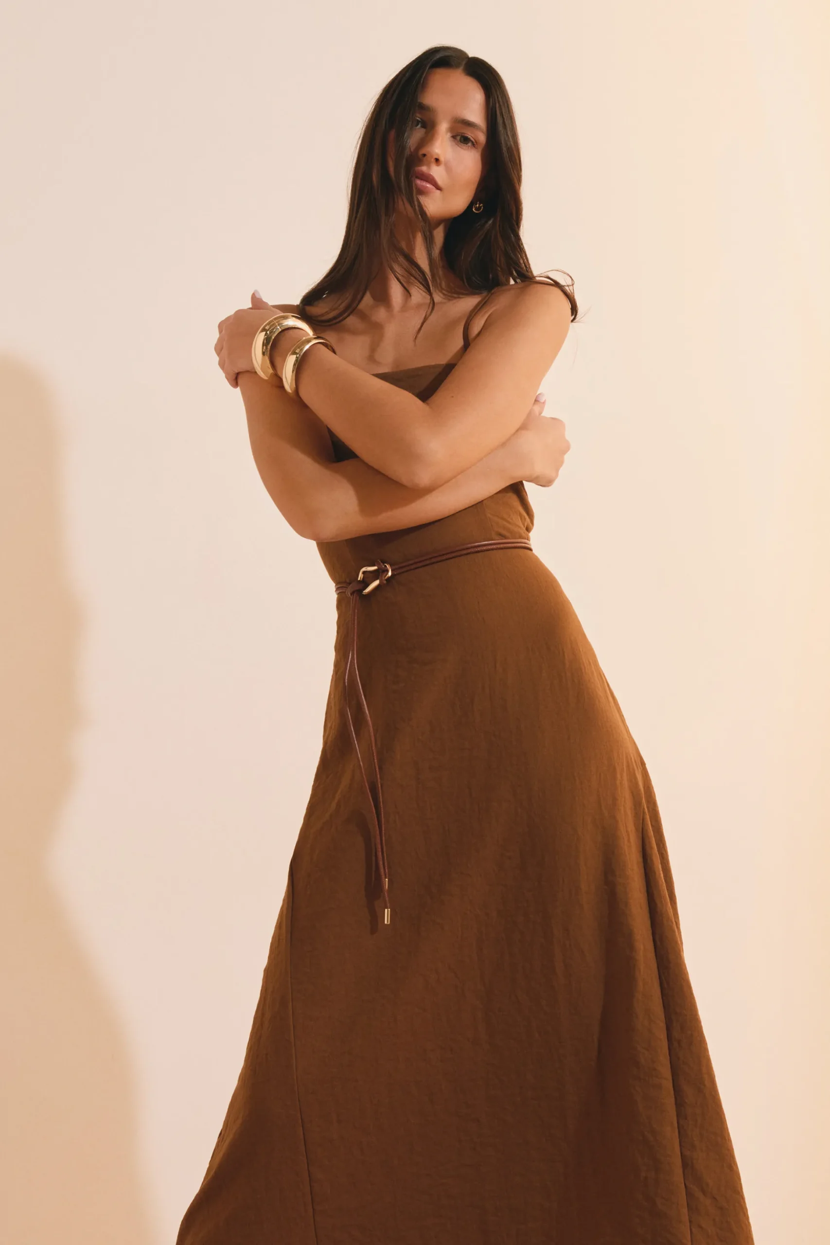 Robe longue à fines bretelles