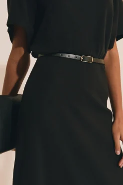 Robe longue à manches courtes