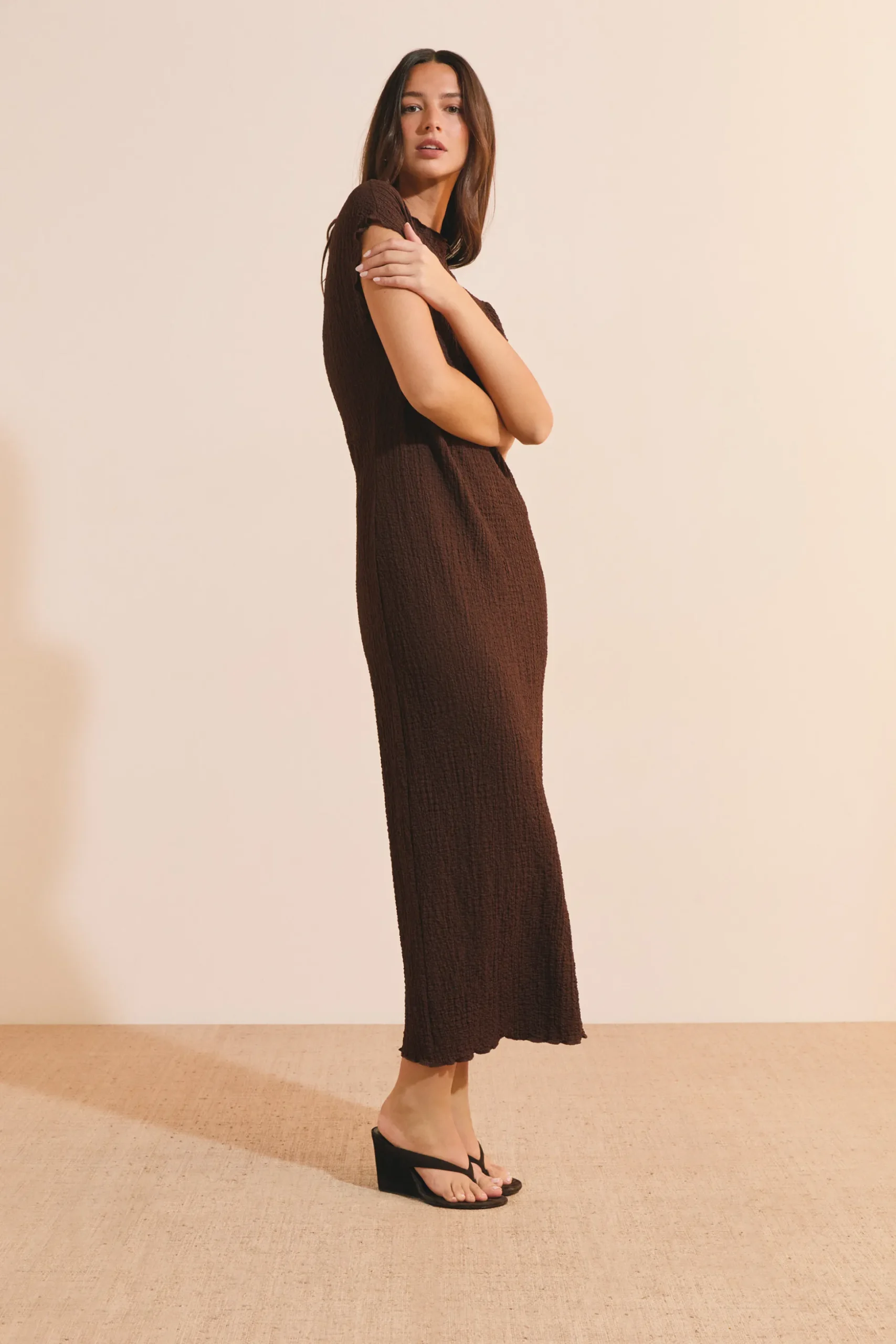 Robe longue matiérée