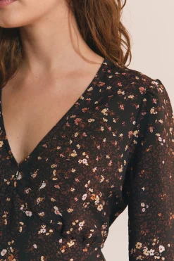 Robe longue à motif fleuri