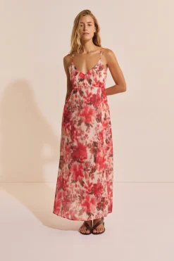 Robe longue à motifs
