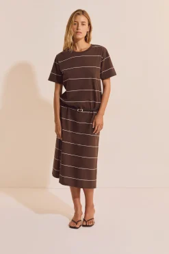 Robe longue à rayures