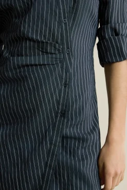 Robe longue à rayures effet cache-coeur