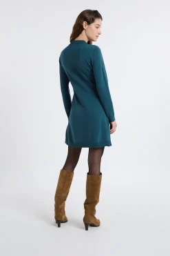 Robe manches longues avec boutons dorés