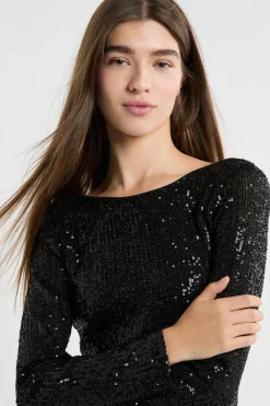 Robe manches longues à sequins