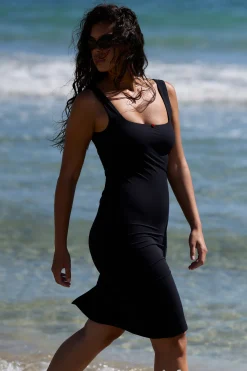 Robe midi avec fente
