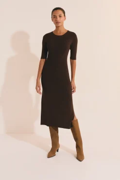Robe midi en maille fine