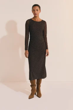 Robe midi en tulle satinée