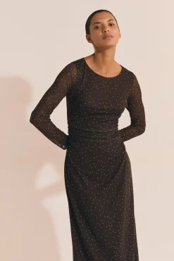 Robe midi en tulle satinée