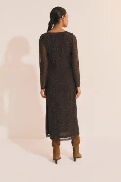 Robe midi en tulle satinée