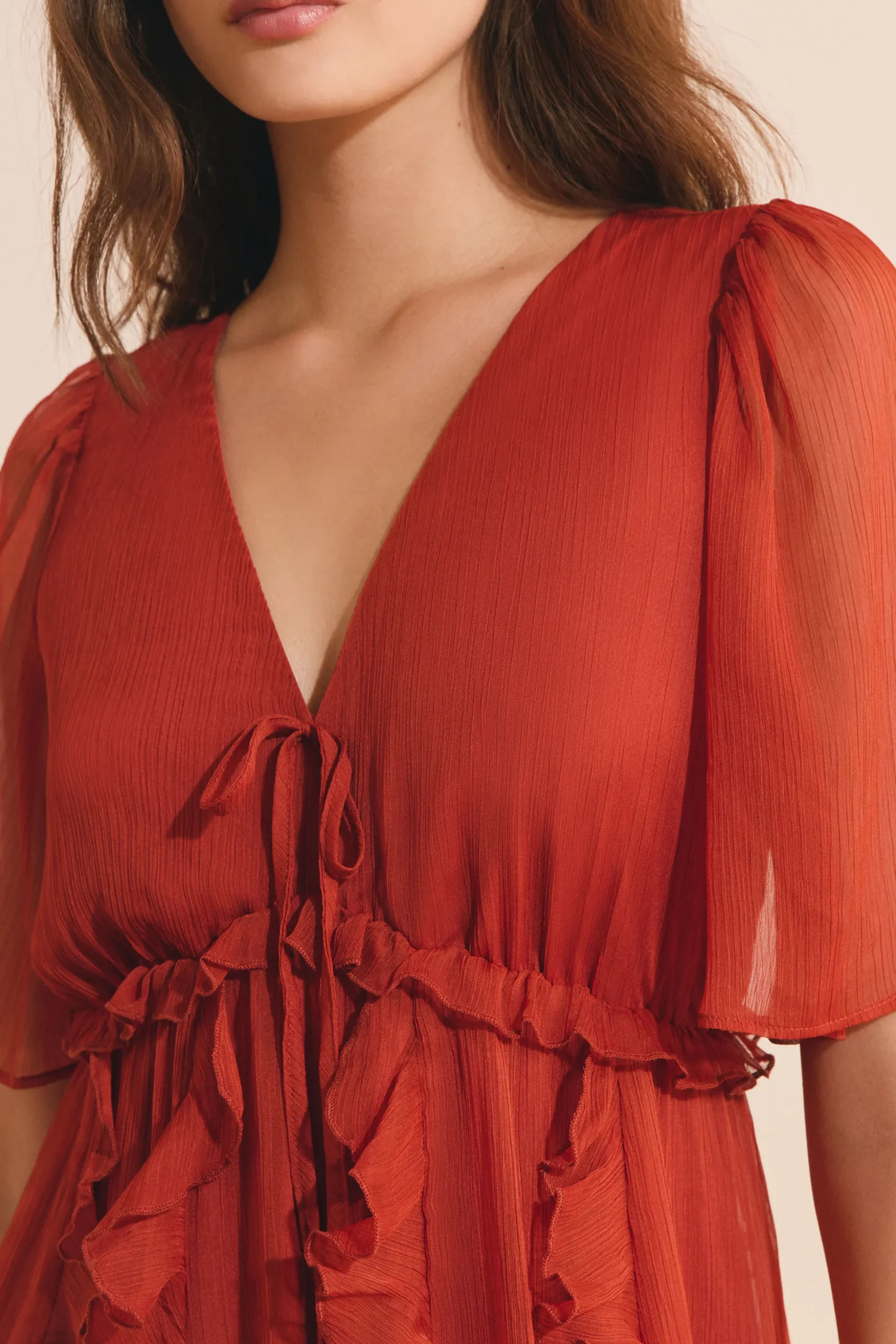 Robe midi à volants