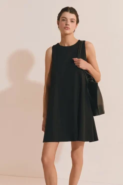 Robe trapèze courte en coton