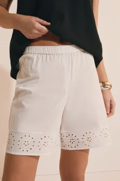 Short bermuda en coton avec broderie
