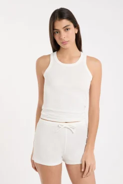 Short de pyjama avec coton côtelé