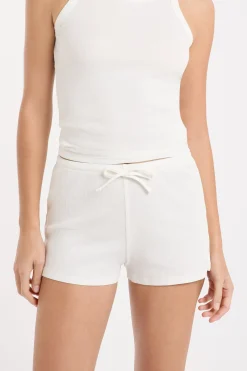 Short de pyjama avec coton côtelé