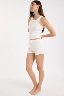 Short de pyjama avec coton côtelé