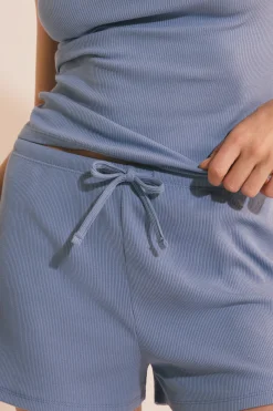 Short de pyjama avec coton côtelé