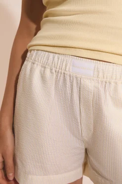 Short de pyjama avec coton gaufré
