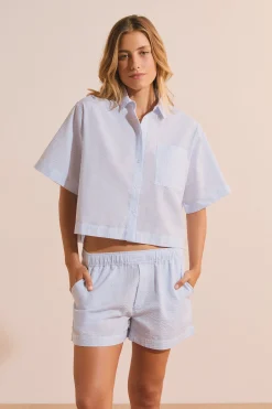 Short de pyjama avec coton gaufré