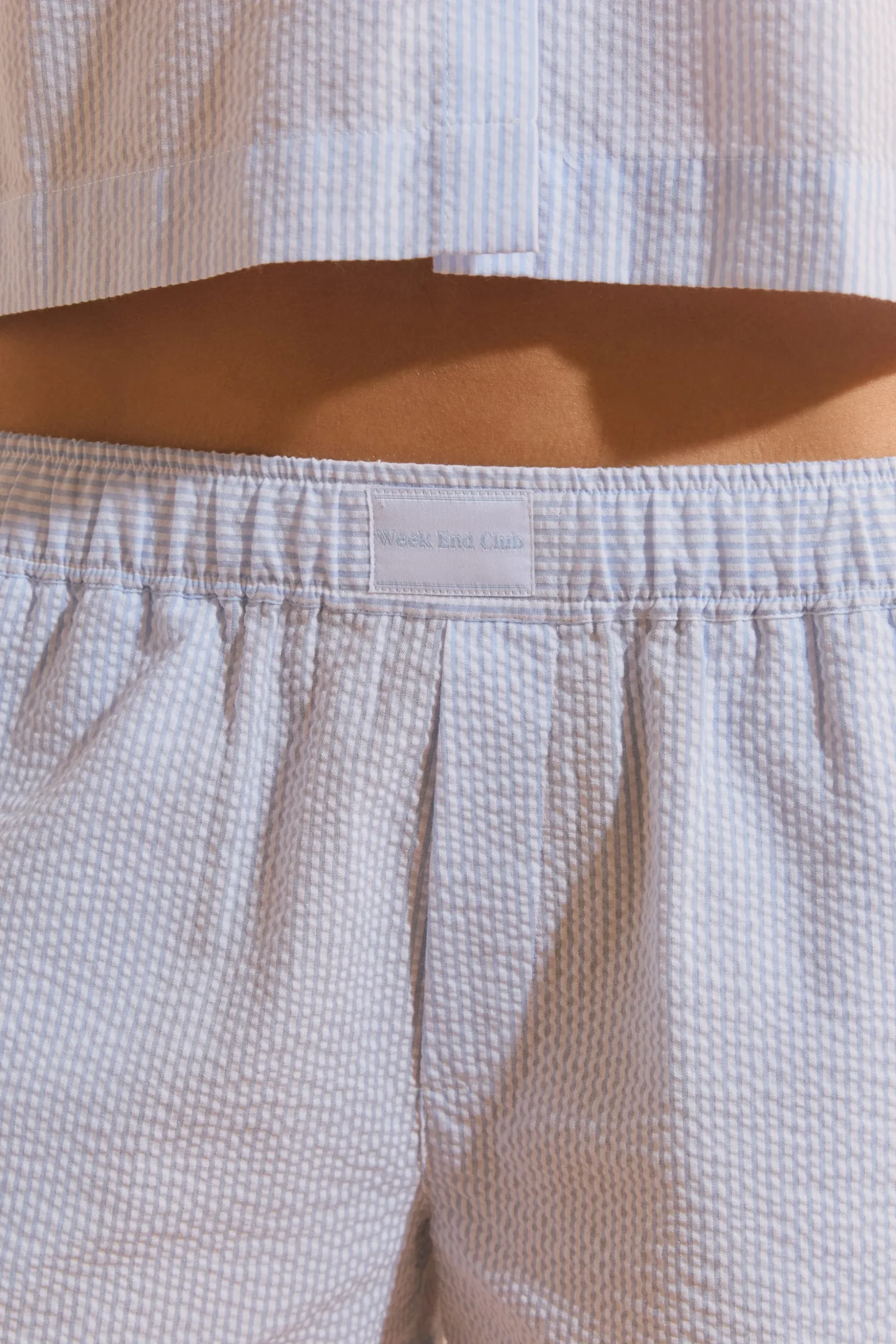 Short de pyjama avec coton gaufré