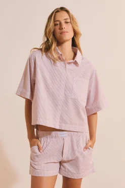 Short de pyjama avec coton gaufré