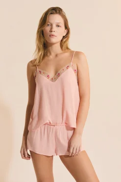 Short de pyjama avec détail fleur