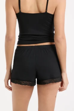 Short de pyjama avec détails dentelle