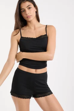 Short de pyjama avec détails dentelle