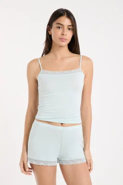 Short de pyjama avec détails dentelle