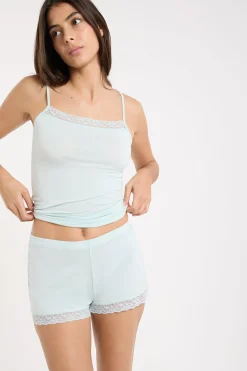 Short de pyjama avec détails dentelle