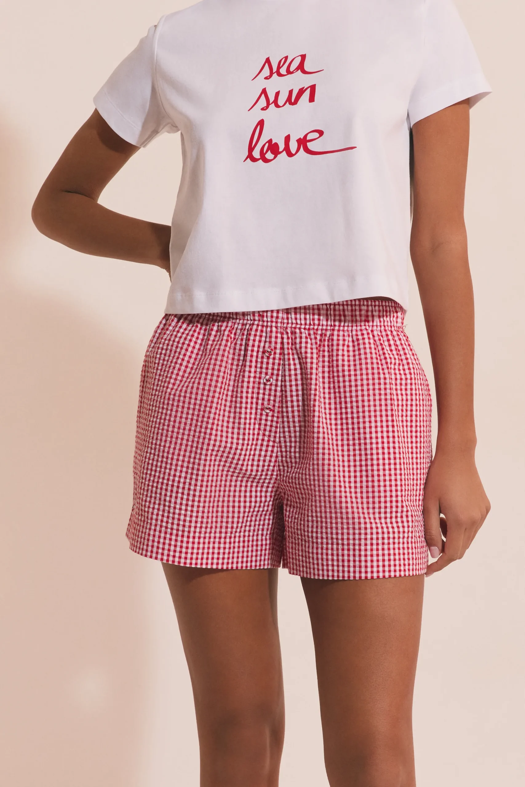 Short de pyjama à carreaux