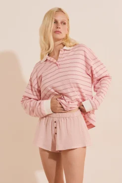 Short de pyjama à carreaux en coton