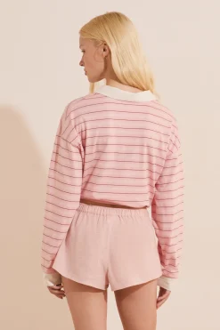 Short de pyjama à carreaux en coton